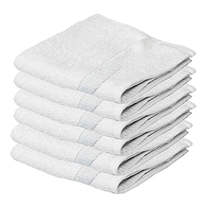 urbane home cotton 400 gsm 6 pieces face towel 14x21 set white
