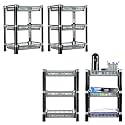Urbane Home Pack of 4 Multipurpose Racks for Storage | 3-Tier Kids Toy Organizer/Under Wash Basin & Office Storage Cabinet & Shelves | Silver