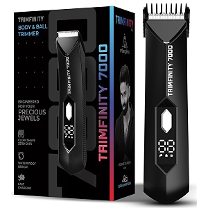 urbangabru trimfinity 7000 body trimmer for men- safest body amp private part trimmer - pubic hair groomer underarm - waterproof ceramic blades rechargeable with wireless fast chargingblack