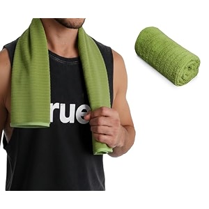 urbanleaf 1 pc self stripe microfiber gym towel hand towel lightweight sports amp workout towels for gym running yoga travel amp fitness quick-dry workout amp yoga towels 40 x 60 cm green