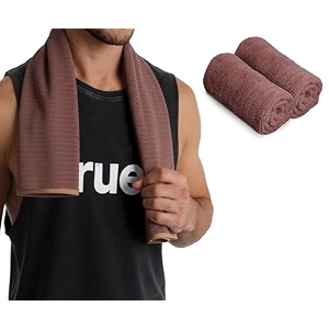 urbanleaf 1 pc self stripe microfiber gym towel hand towel lightweight sports amp workout towels for gym running yoga travel amp fitness quick-dry workout amp yoga towels 40 x 60 cm brown