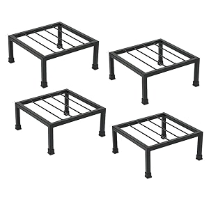 urbanmaali plant  planter  pot  gamla stand for outdoor  indoor  balcony heavy duty iron material for home  garden and living room-black-set of 4