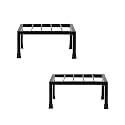 URBANMAALI Plant Stand – Heavy Gauge Iron Pot Stand for Indoor/ Outdoor Use / Balcony / Home / Garden / Living Room – (Black-Set of 2)
