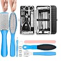 URBANMAC Pedicure Kits - Callus Remover for Feet, 23 in 1 Professional Manicure Set Pedicure Tools Stainless Steel Foot Care, Foot File Foot Rasp Dead Skin for Women Men Home Foot Spa Kit, Blue
