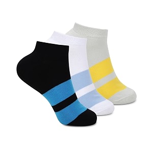 urbanmark - multicolor cotton striped men39s sneaker socks pack of 3