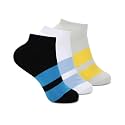 UrbanMark - Multicolor Cotton Striped Men's Sneaker Socks (Pack of 3)