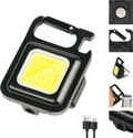 Urban Monk Small Flashlights, Emergency Light, Campaign Light, Rechargeable Pocket Keychain LED Front Light (Black)