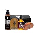 UrbanMooch 4 in 1 Beard Care Kit for Men | Charcoal Face & Beard Wash, Onion Beard Oil, Boar Bristle Beard Brush & Wooden Beard Comb | Daily Care of Beard | Anniversary, Birthday, Valentine Gift for Boyfriend, Husband