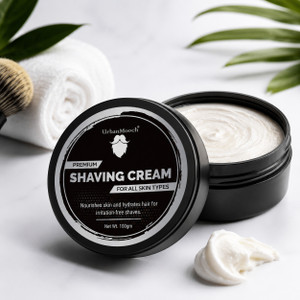 urbanmooch shaving cream for men with shea butter aloevera and coconut for smooth shave 100 g