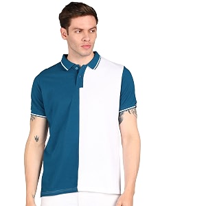 Urbano Fashion Mens Colour-Block Slim Fit Half