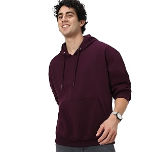 Urbano Fashion Mens Cotton Solid Oversized Hooded
