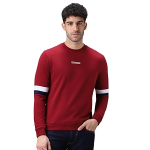 Urbano Fashion Mens Cotton Color Block Sweatshirt