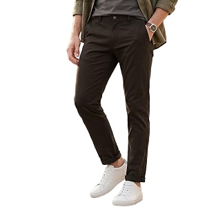 urbano fashion men39s cotton light weight non-stretch slim fit casual trousers