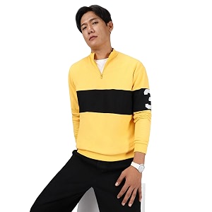 Urbano Fashion Mens Cotton Color Block Sweatshirt