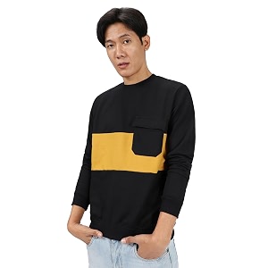 Urbano Fashion Mens Cotton Color Block Sweatshirt