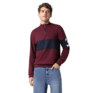 Urbano Fashion Mens Cotton Color Block Sweatshirt