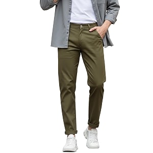 urbano fashion men39s cotton light weight non-stretch slim fit casual trousers