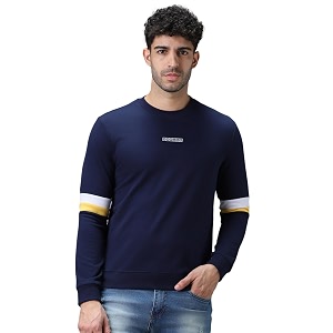 Urbano Fashion Mens Cotton Color Block Sweatshirt