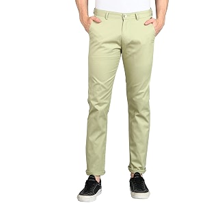 urbano fashion men39s cotton light weight non-stretch slim fit casual trousers