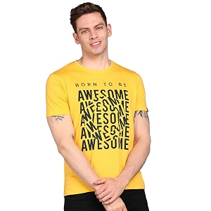 Urbano Fashion Mens Graphic Printed Round Neck