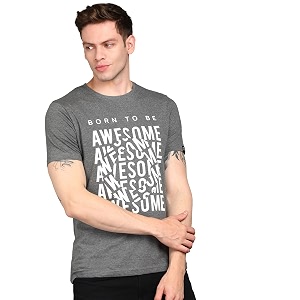 Urbano Fashion Mens Graphic Printed Round Neck