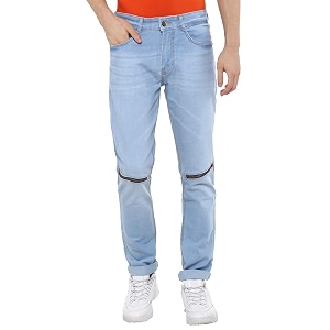 Urbano Fashion Mens Ice Blue Slim Fit