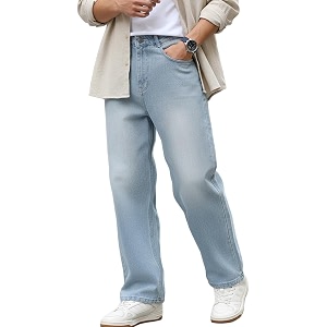 Urbano Fashion Mens Loose Baggy Fit Washed