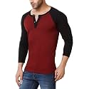 Urbano Fashion Men39s Maroon Full Sleeve Henley