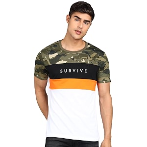 Urbano Fashion Mens Military Camouflage Printed Slim