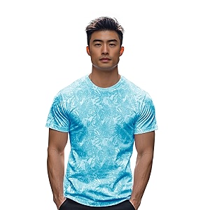 Urbano Fashion Mens Printed Half Sleeve Slim