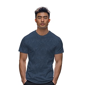 Urbano Fashion Mens Printed Half Sleeve Slim