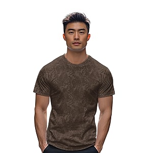 Urbano Fashion Mens Printed Half Sleeve Slim