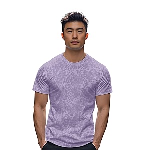 Urbano Fashion Mens Printed Half Sleeve Slim