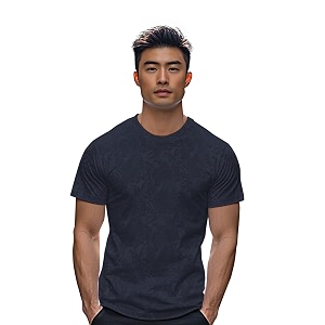 Urbano Fashion Mens Printed Half Sleeve Slim