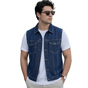 urbano fashion men39s regular fit washed sleeveless denim jacket