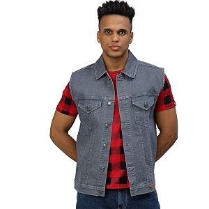 urbano fashion men39s regular fit washed sleeveless denim jacket