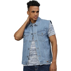 urbano fashion men39s regular fit washed sleeveless denim jacket