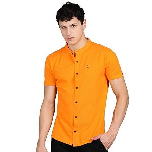 Urbano Fashion Mens Solid Cotton Slim Fit
