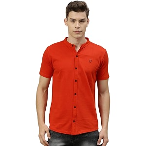 Urbano Fashion Mens Solid Cotton Slim Fit