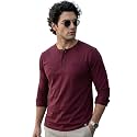 Urbano Fashion Men39s Solid Henley Neck Slim