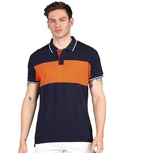 Urbano Fashion Mens Colour-Block Slim Fit Half