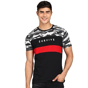 Urbano Fashion Mens Military Camouflage Printed Slim