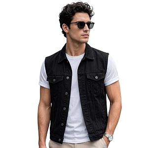 urbano fashion men39s regular fit washed sleeveless denim jacket