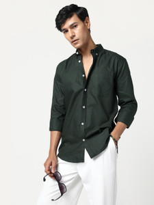Urbano Fashion Men Solid Casual Dark Green