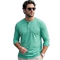 Urbano Fashion Men39s Solid Henley Neck Slim