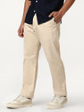 Urbano Fashion Straight Fit Men Beige Trousers