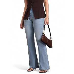 Urbano Fashion Womens Mid Rise Bootcut Washed
