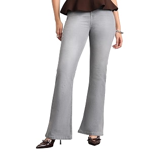 Urbano Fashion Womens Mid Rise Bootcut Washed