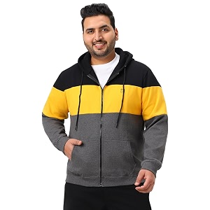 Urbano Plus Mens Cotton Zippered Hooded Casual