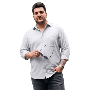 Urbano Plus Mens Linen Blend Full Sleeve